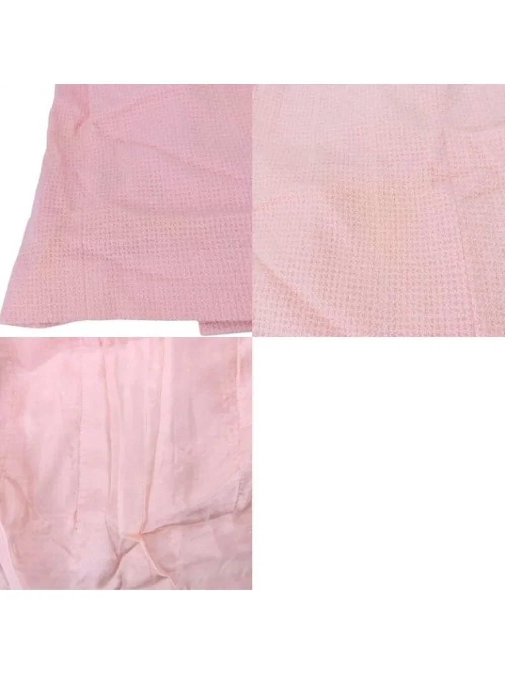 Chanel Set Suit 36 Wool Silk Pink Black Bicolor Coco Button Apparel Women